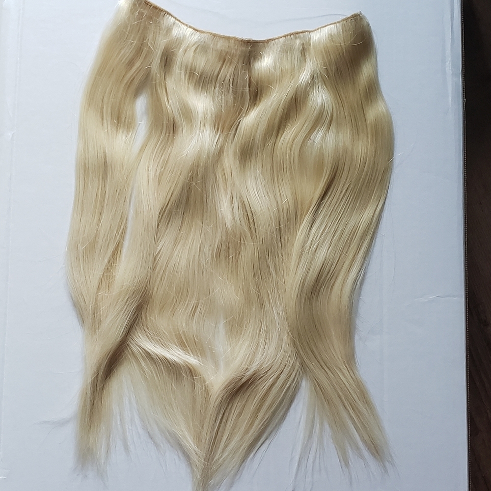 Halo light blonde hair extensions